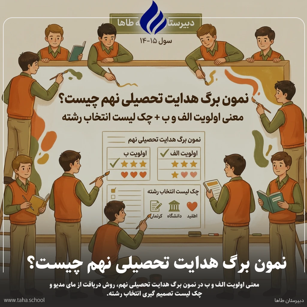 نمون برگ هدایت تحصیلی نهم